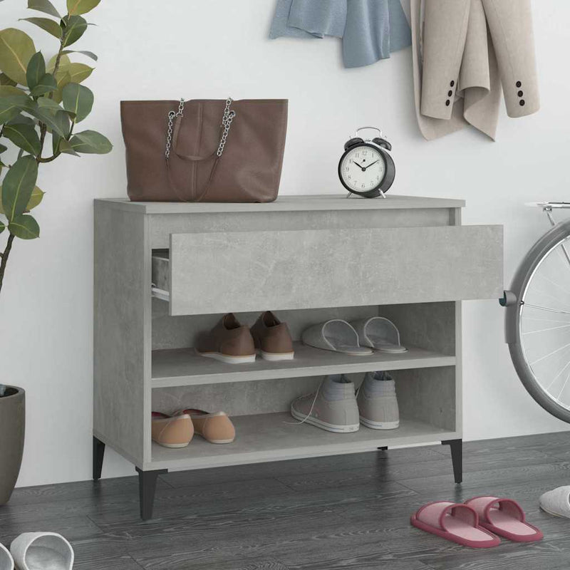 Load image into Gallery viewer, Vidaxl schoenenkast 70x36x60 cm bewerkt hout betongrijs