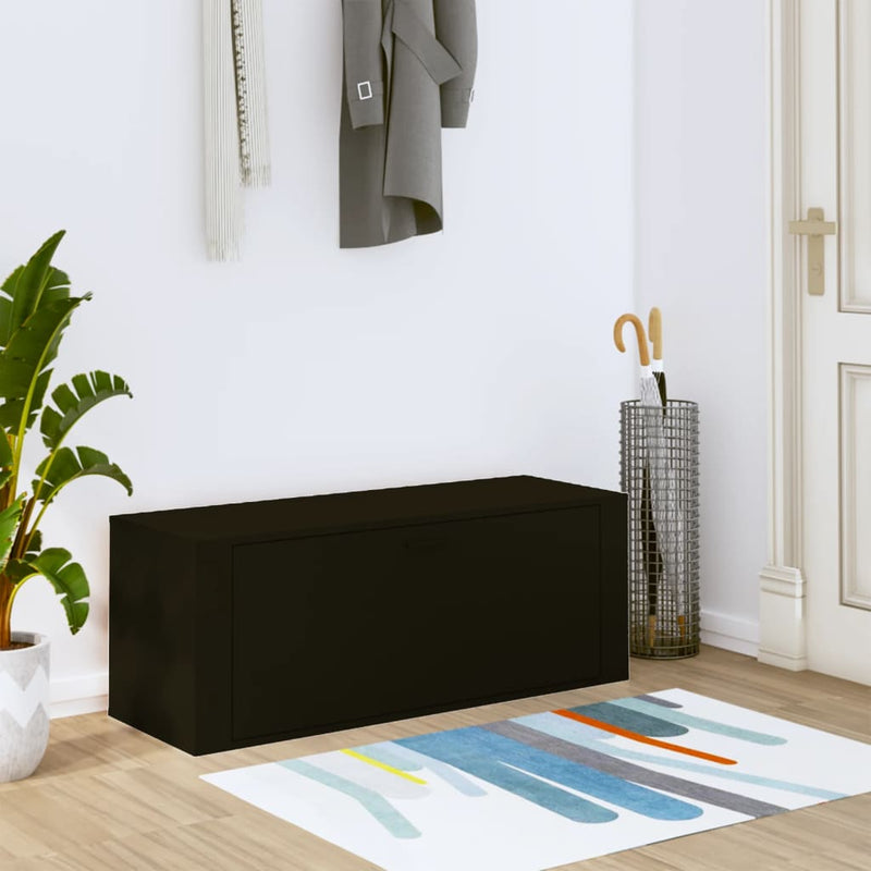 Load image into Gallery viewer, Vidaxl wandschoenenkast 100x35x38 cm bewerkt hout zwart