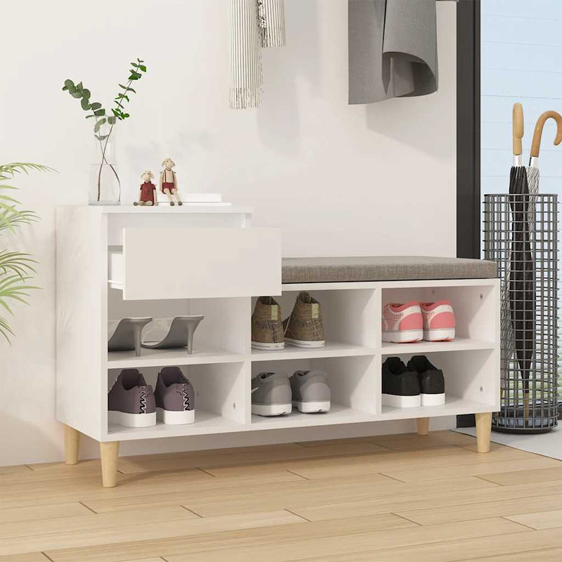 Afbeelding laden in galerijviewer, Vidaxl schoenenkast 102x36x60 cm bewerkt hout wit