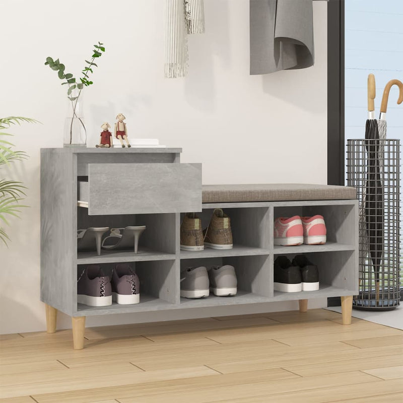 Afbeelding laden in galerijviewer, Vidaxl schoenenkast 102x36x60 cm bewerkt hout betongrijs