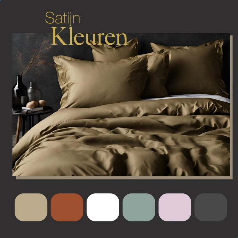 Load image into Gallery viewer, Ten cate katoen satijnen eenpersoons dekbedovertrek 140x200 220 cm goud