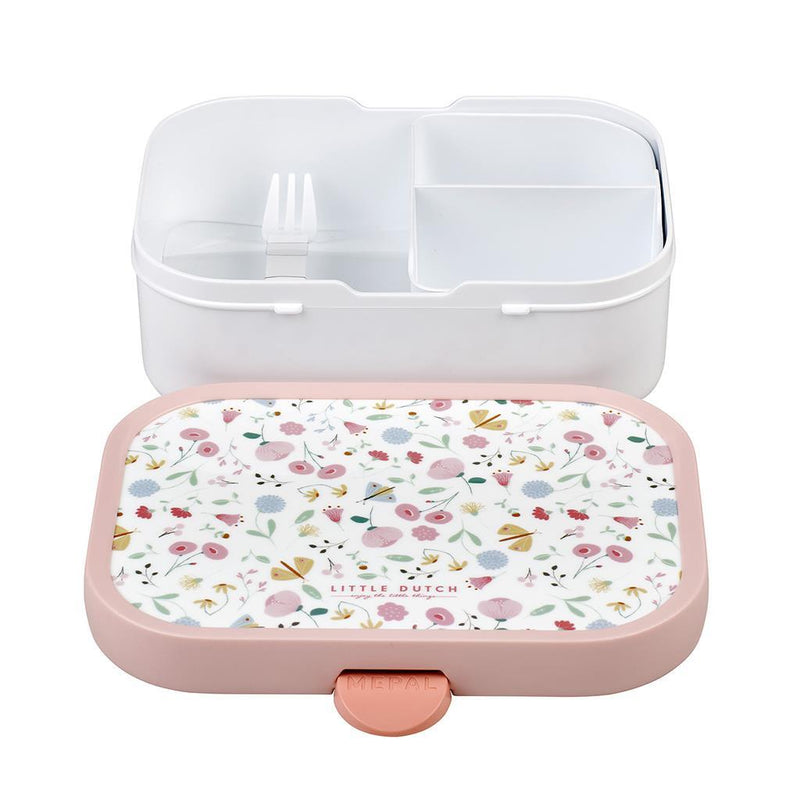 Load image into Gallery viewer, Mepal campus lunchbox little dutch flowers and butterflies roze wit