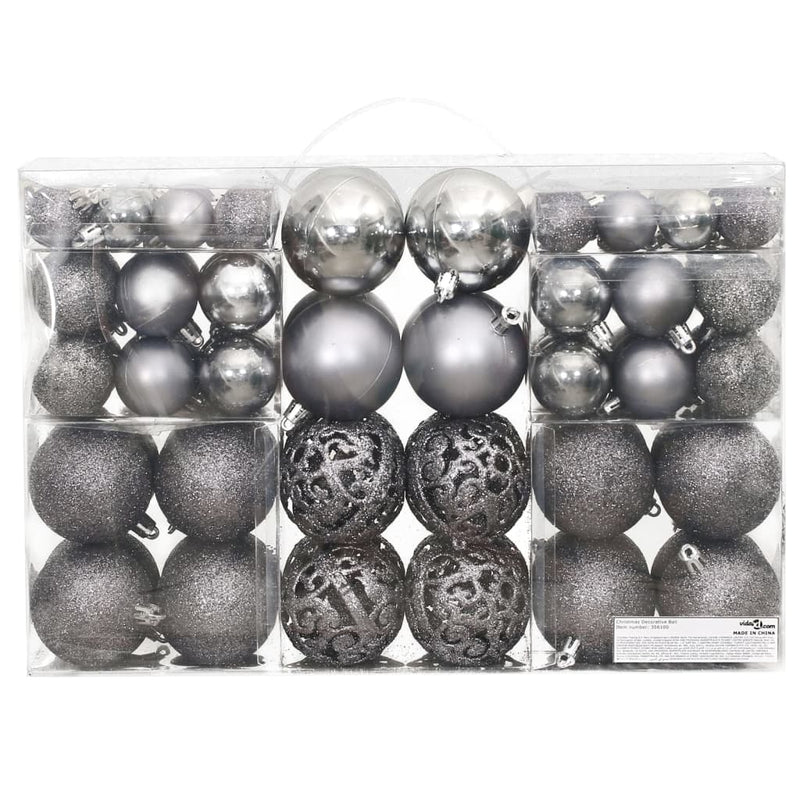 Load image into Gallery viewer, Vidaxl kerstballen 100 st 3 4 6 cm grijs