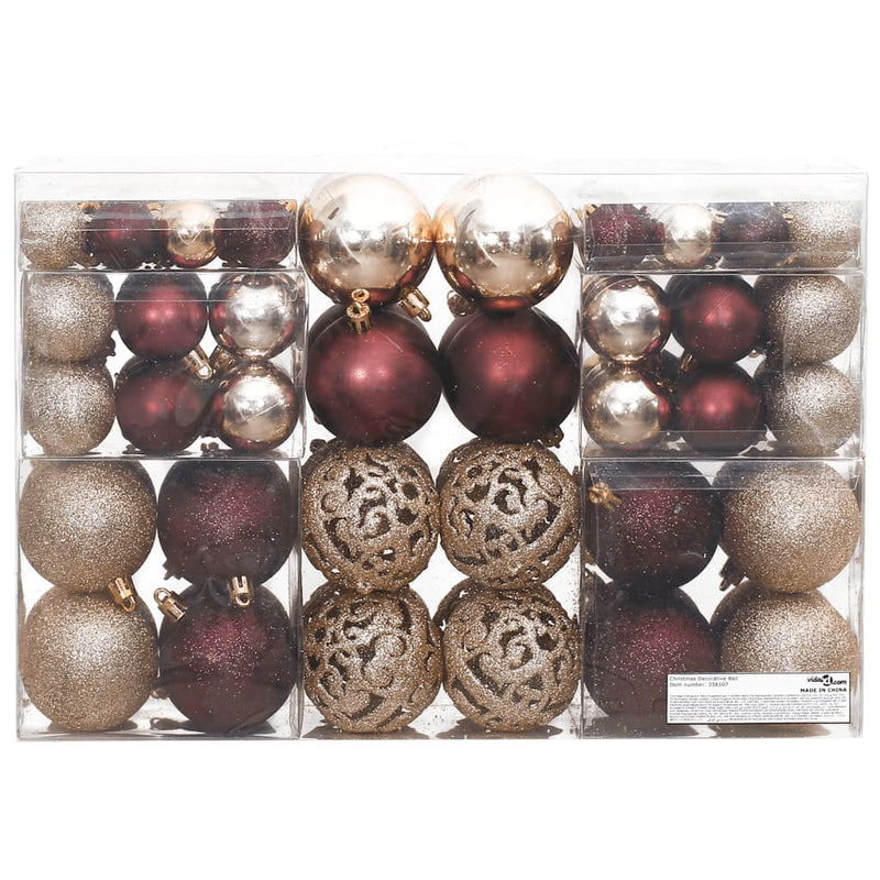 Load image into Gallery viewer, VidaXL Kerstballen 100 st 3 4 6 cm champagnekleurig en bruin