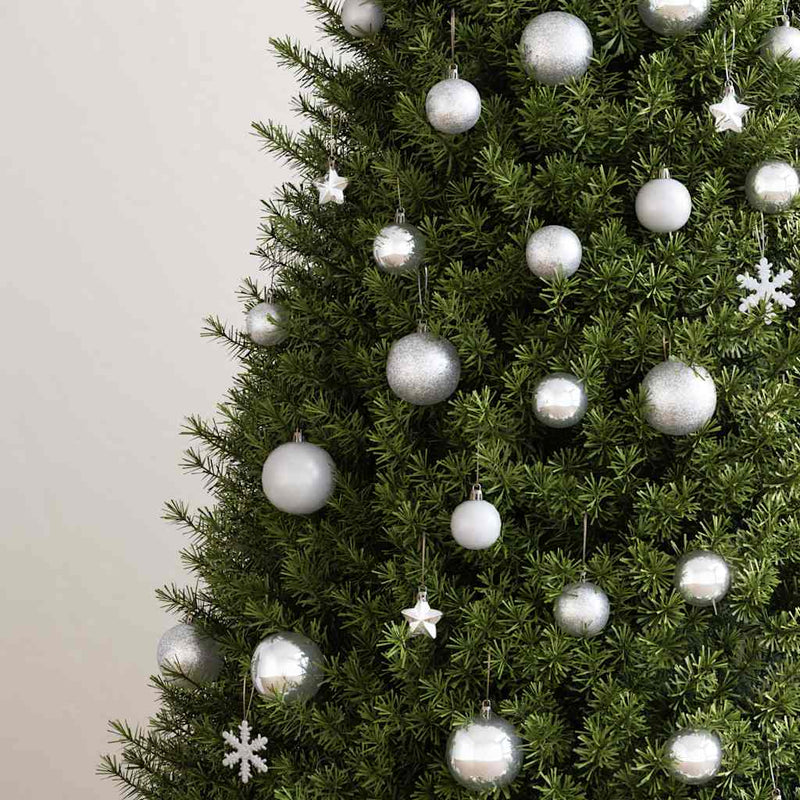 Load image into Gallery viewer, Vidaxl 111-delige kerstballenset polystyreen zilverkleurig