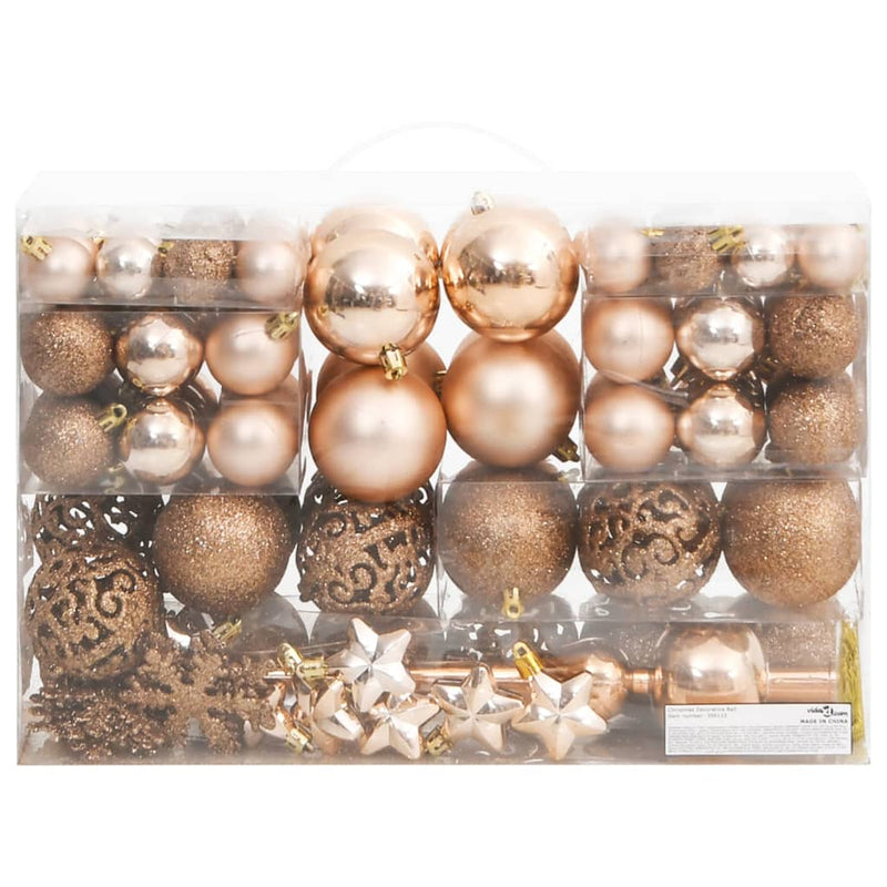 Load image into Gallery viewer, VidaXL 111-delige Kerstballenset polystyreen roségoud