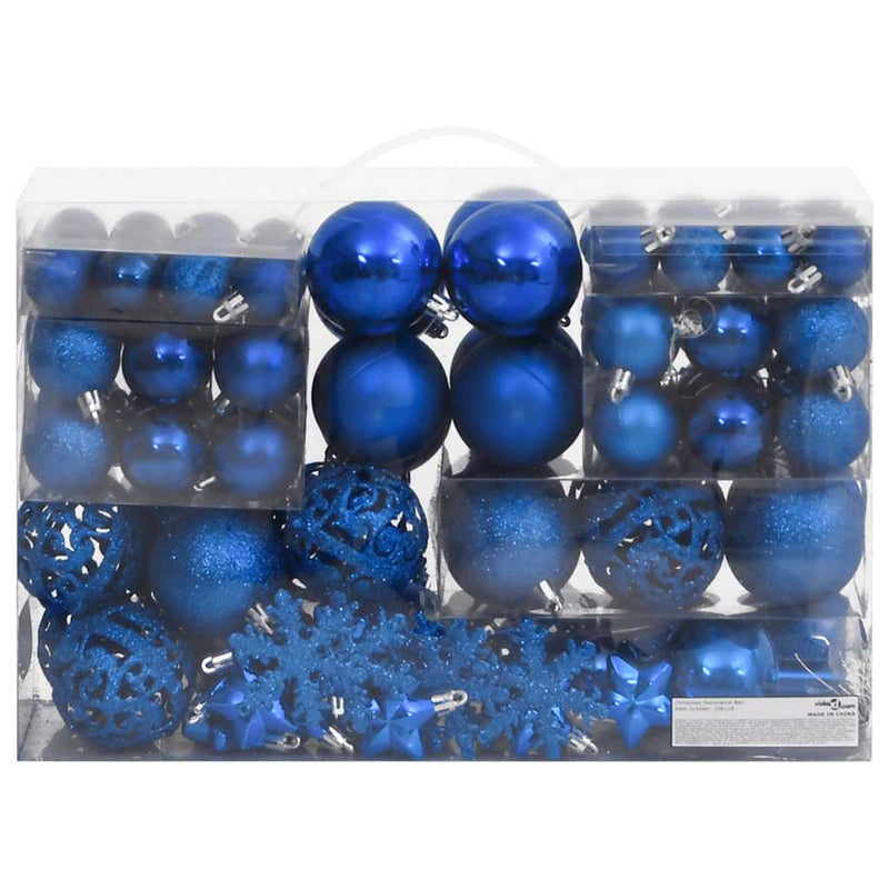 Afbeelding laden in galerijviewer, Vidaxl 111-delige kerstballenset polystyreen blauw
