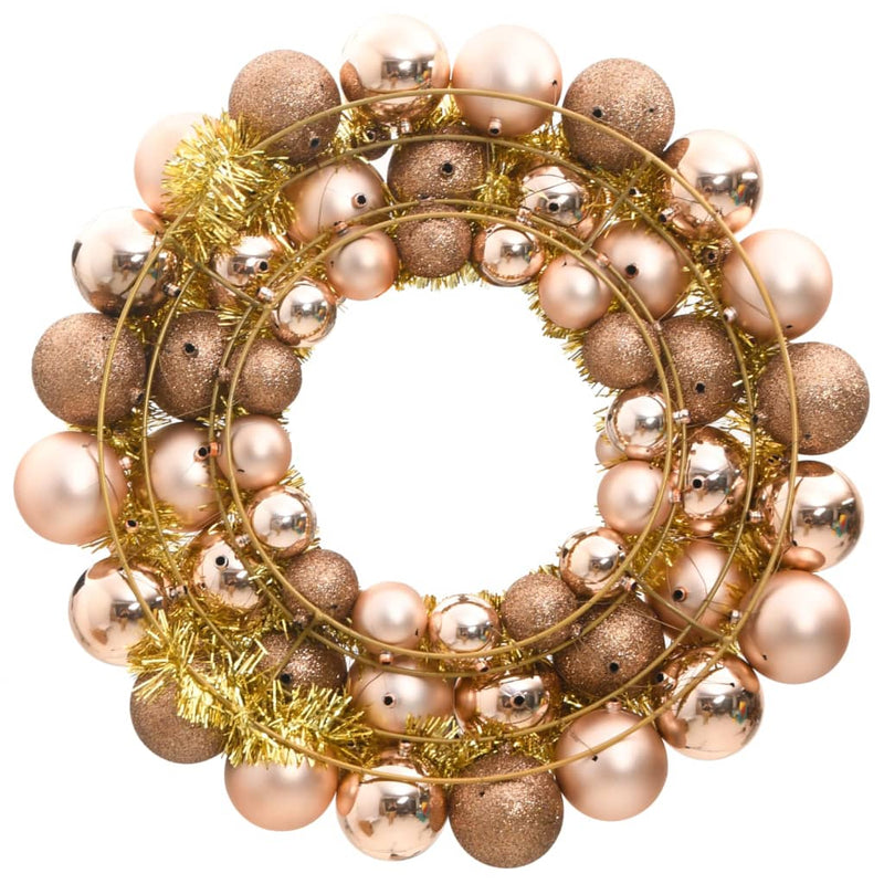 Afbeelding laden in galerijviewer, VidaXL Kerstkrans 45 cm polystyreen roségoud