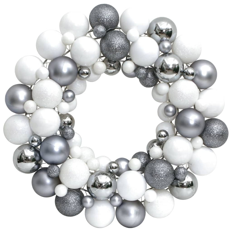 Load image into Gallery viewer, VidaXL Kerstkrans 45 cm polystyreen wit en grijs