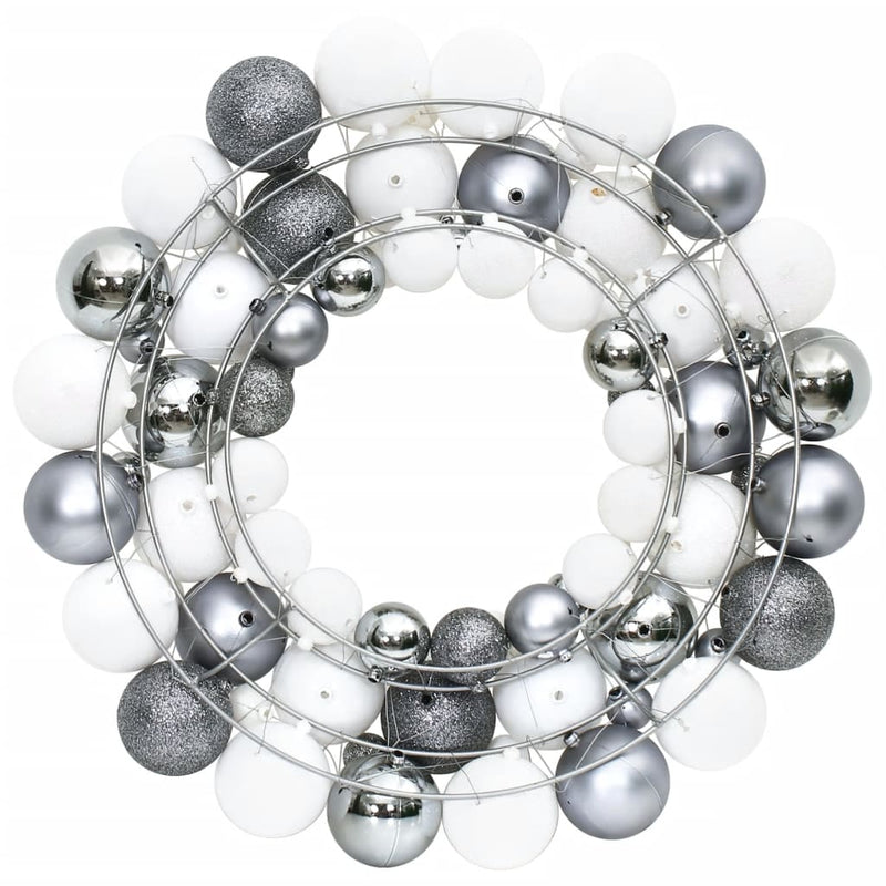 Load image into Gallery viewer, VidaXL Kerstkrans 45 cm polystyreen wit en grijs