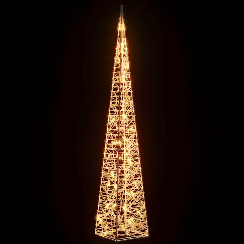 Load image into Gallery viewer, Vidaxl kerstverlichtingskegel met 60 warmwitte led's 120 cm acryl
