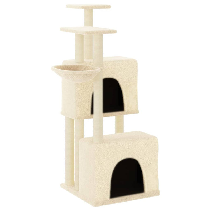 Load image into Gallery viewer, Vidaxl kattenmeubel met sisal krabpalen 122 cm crèmekleurig