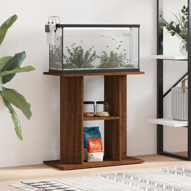 Load image into Gallery viewer, Vidaxl aquariumstandaard 60x30x60 cm bewerkt hout bruin eikenkleur