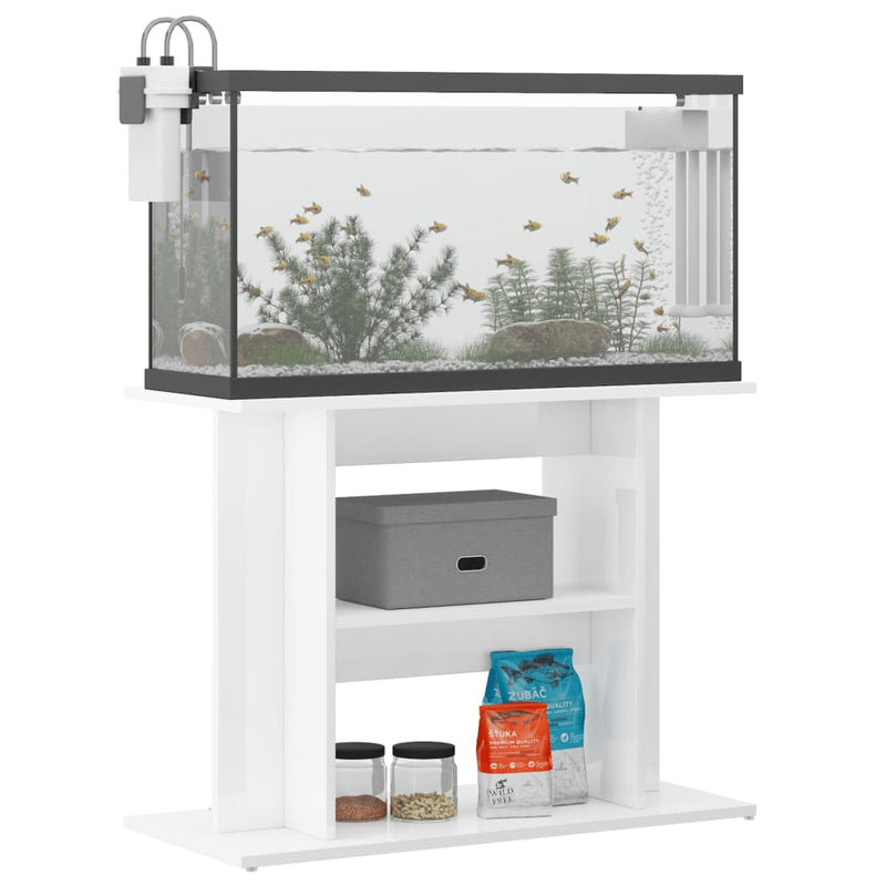 Load image into Gallery viewer, Vidaxl aquariumstandaard 80x35x60 cm bewerkt hout hoogglans wit