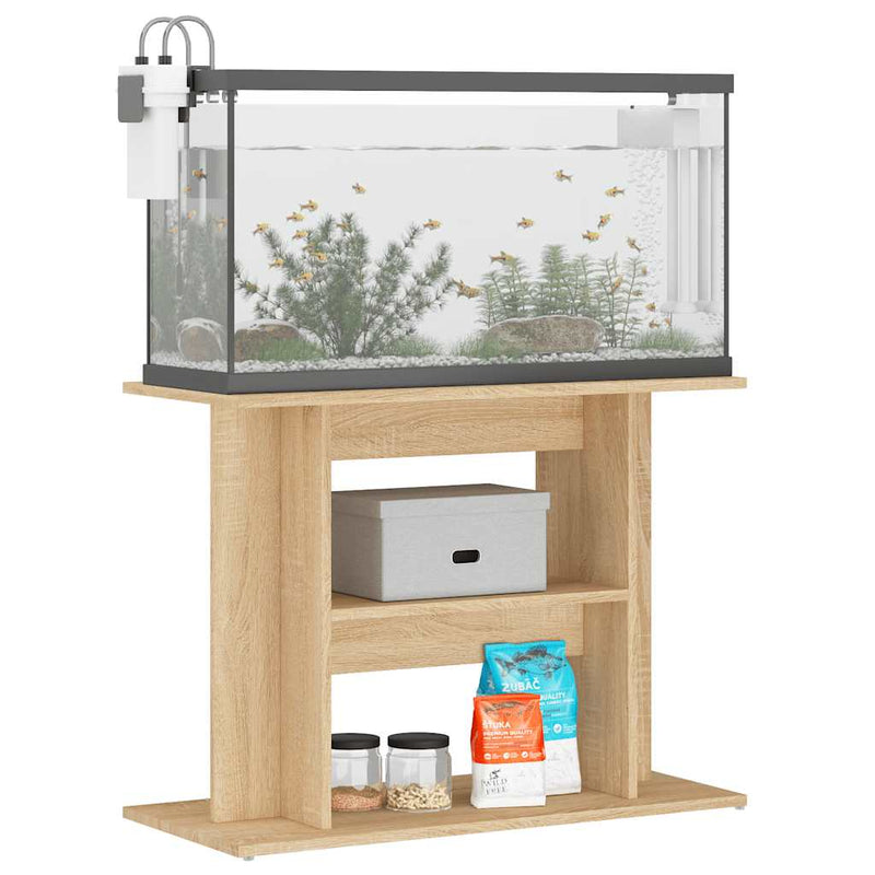Load image into Gallery viewer, Vidaxl aquariumstandaard 80x35x60 cm bewerkt hout sonoma eikenkleurig