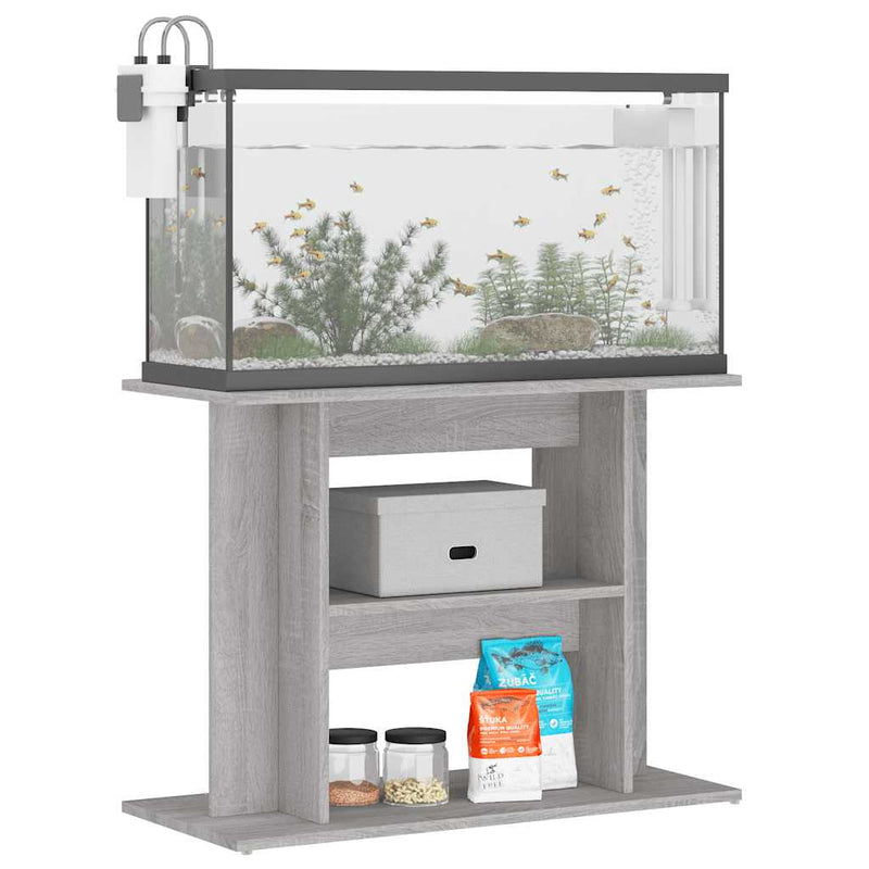 Load image into Gallery viewer, Vidaxl aquariumstandaard 80x35x60 cm bewerkt hout grijs sonoma