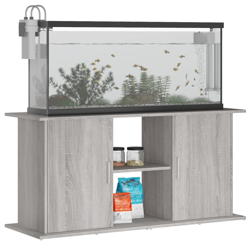 Load image into Gallery viewer, VidaXL Aquariumstandaard 121x41x58 cm bewerkt hout grijs sonoma eiken