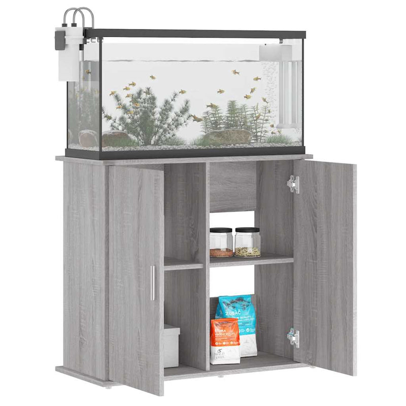 Load image into Gallery viewer, Vidaxl aquariumstandaard 81x36x73 cm bewerkt hout grijs sonoma eiken