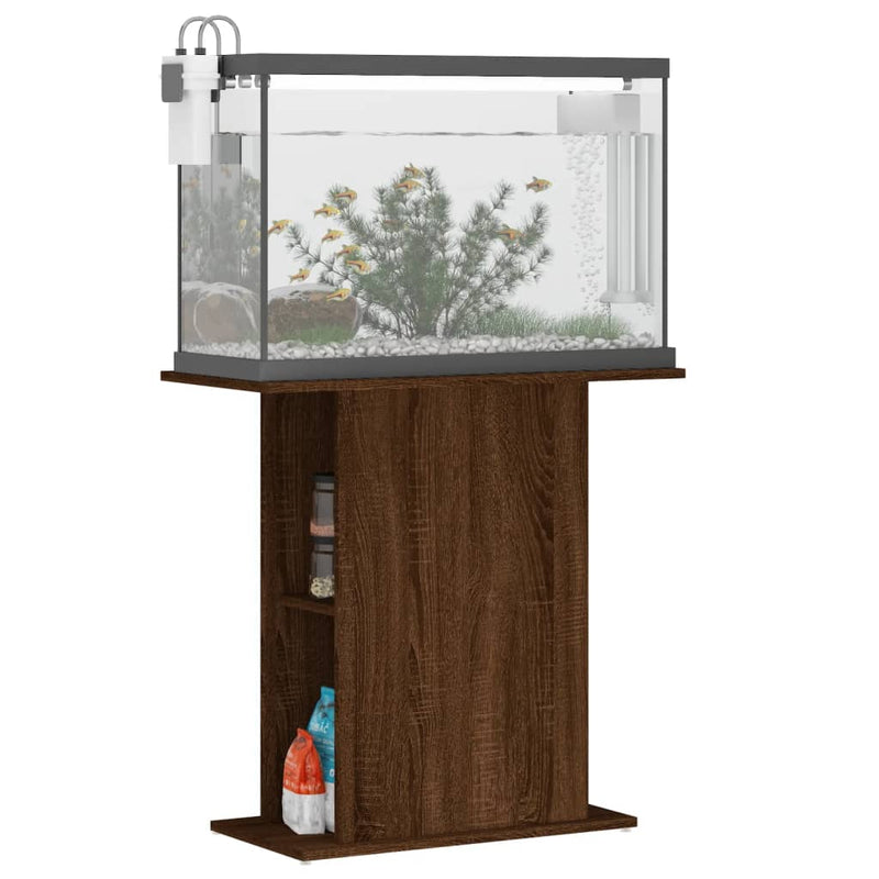 Load image into Gallery viewer, Vidaxl aquariumstandaard 75x36x72,5 cm bewerkt hout bruin eikenkleur