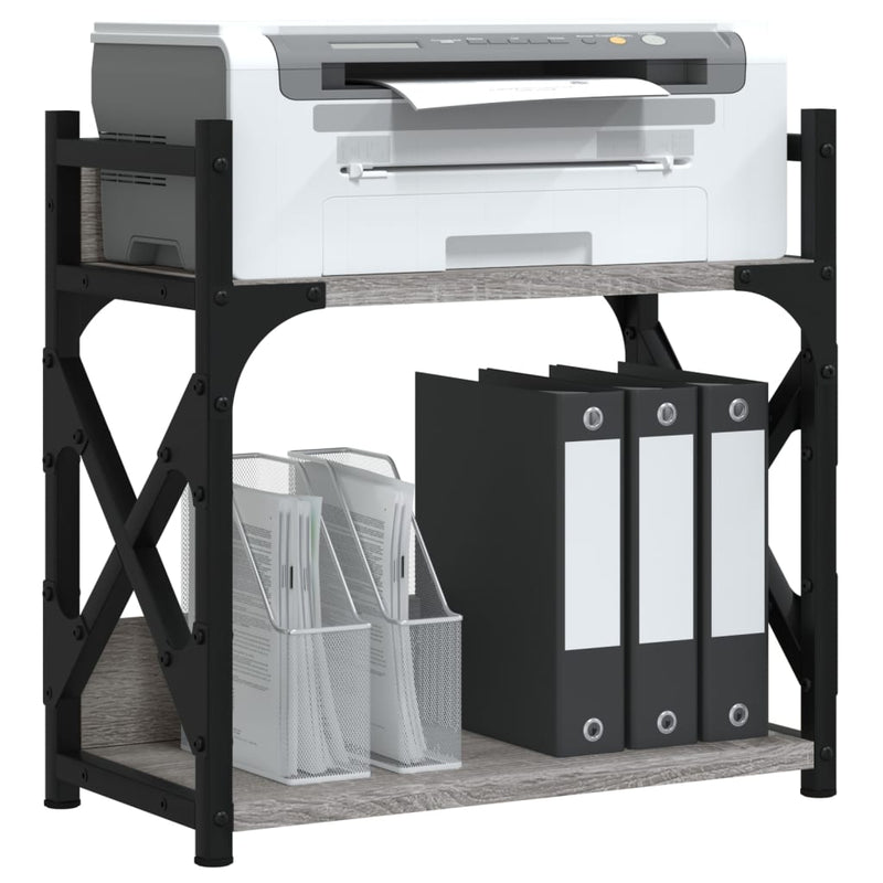Load image into Gallery viewer, Vidaxl printerstandaard 2-laags 40x20x40 cm bewerkt hout grijs sonoma