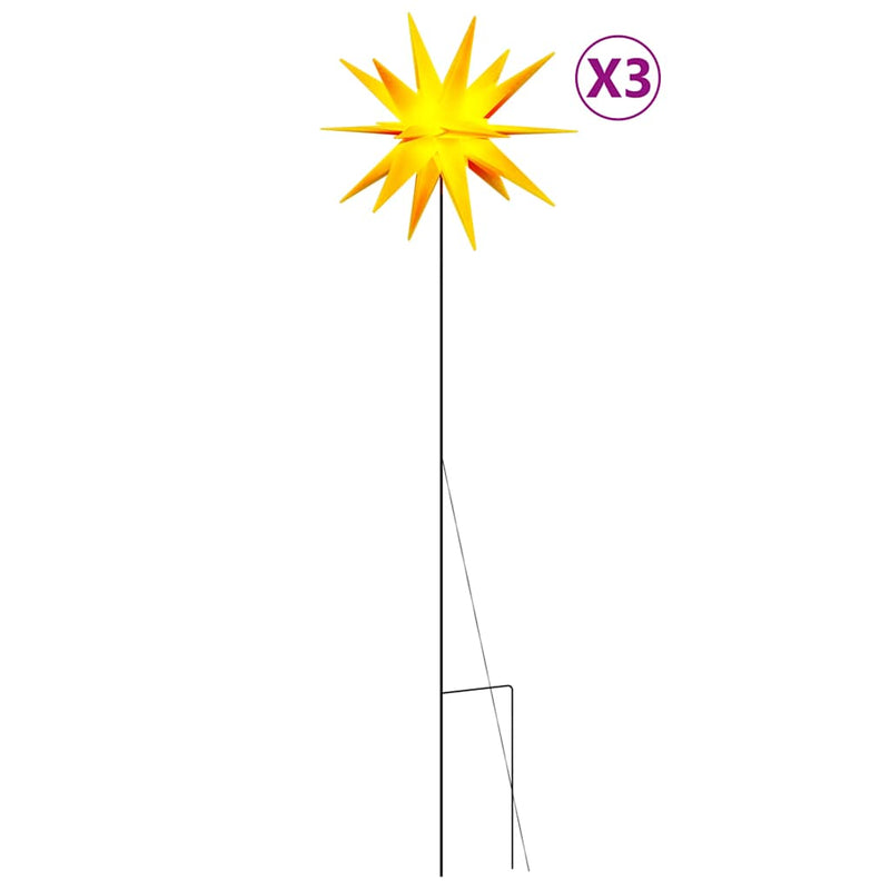 Load image into Gallery viewer, Vidaxl kerstlampen met grondpin en led's 3 st 35 cm geel