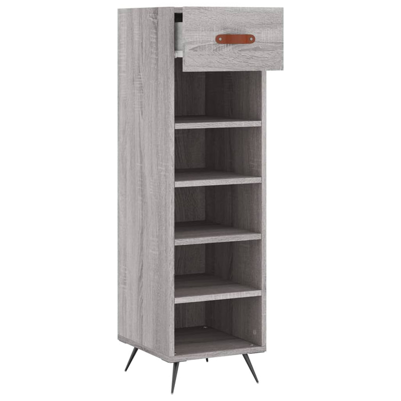 Afbeelding laden in galerijviewer, Vidaxl schoenenkast 30x35x105 cm bewerkt hout grijs sonoma eikenkleur
