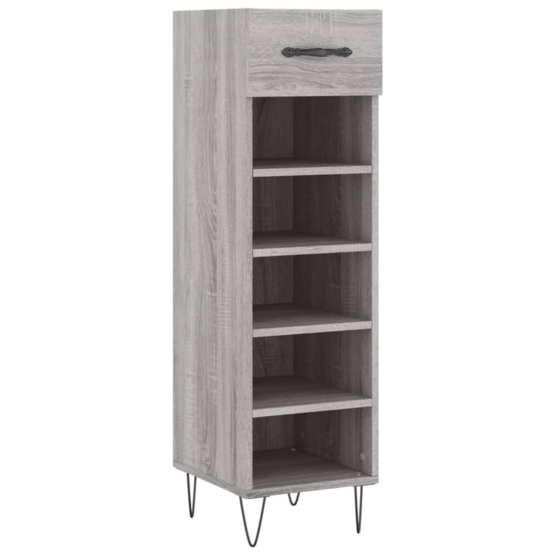 Afbeelding laden in galerijviewer, Vidaxl schoenenkast 30x35x105 cm bewerkt hout grijs sonoma eikenkleur