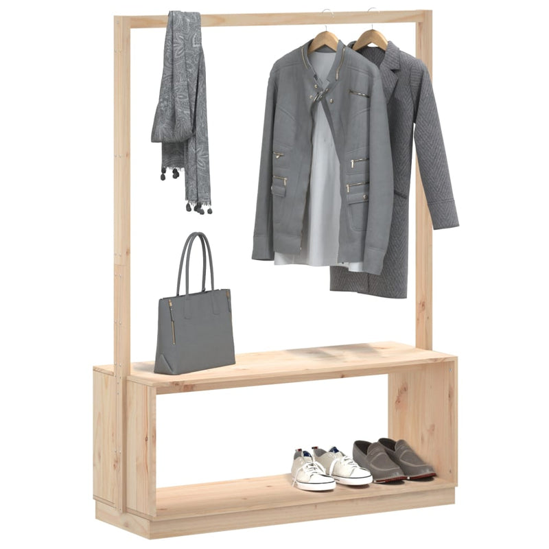 Load image into Gallery viewer, Vidaxl kledingrek schoenenkast 113x40x157,5 cm grenenhout honingbruin