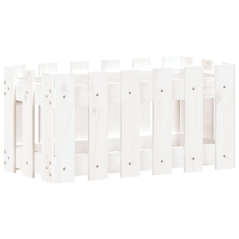 Load image into Gallery viewer, Vidaxl plantenbak met hekontwerp 60x30x30 cm massief grenenhout wit
