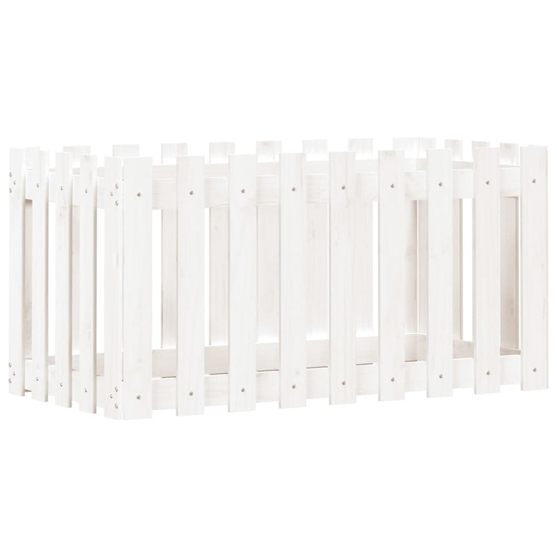 Load image into Gallery viewer, Vidaxl plantenbak verhoogd hekontwerp 100x50x50 cm grenenhout wit