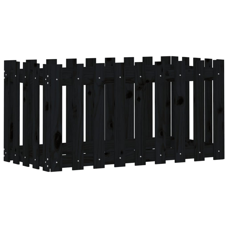 Load image into Gallery viewer, Vidaxl plantenbak verhoogd hekontwerp 100x50x50 cm grenenhout zwart