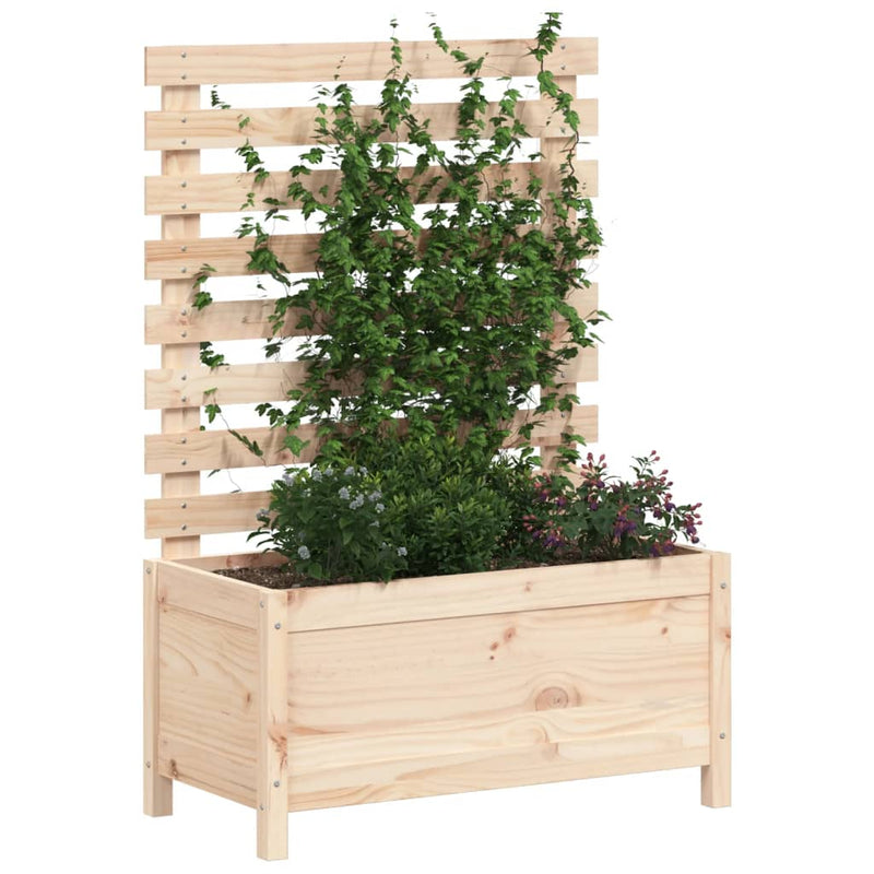 Load image into Gallery viewer, Vidaxl plantenbak met rek 79x39,5x114 cm massief grenenhout