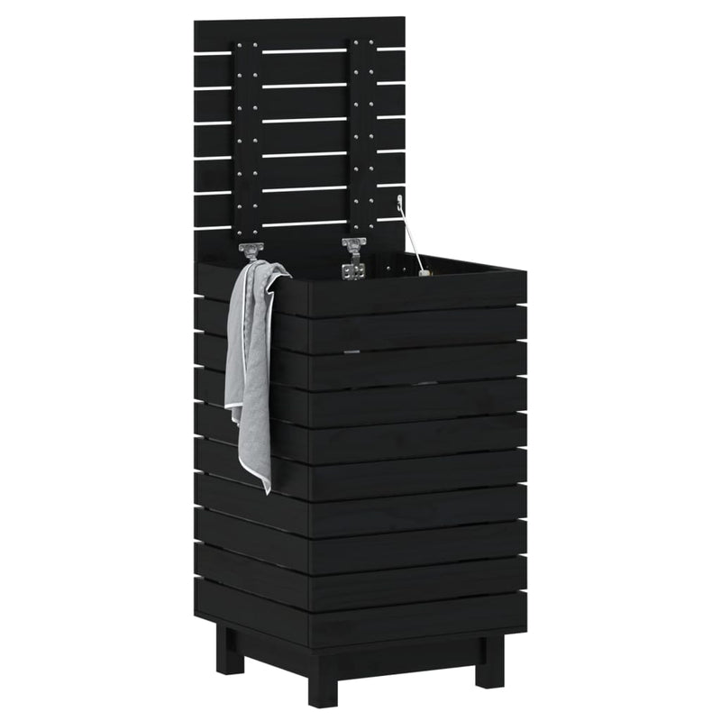 Load image into Gallery viewer, VidaXL Wasmand 44x44x76 cm massief grenenhout zwart