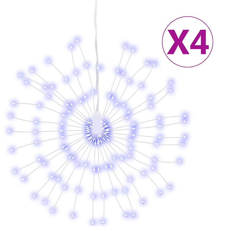 Load image into Gallery viewer, Vidaxl kerstverlichting vuurwerk 4 st 140 led's 17 cm blauw