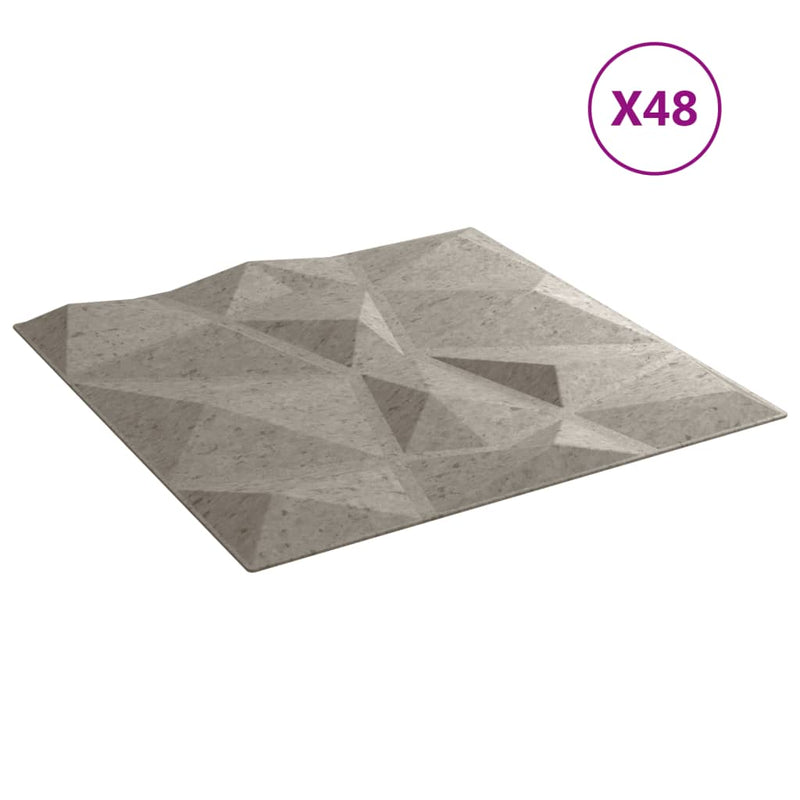 Load image into Gallery viewer, Vidaxl 48 st wandpanelen diamant 12 m² 50x50 cm xps betongrijs
