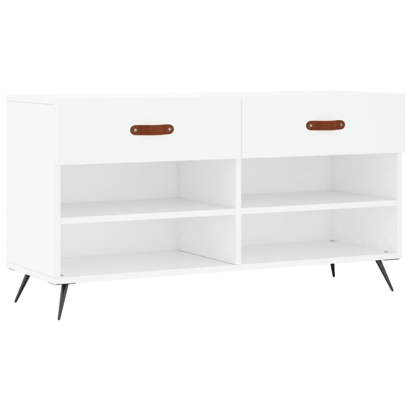Load image into Gallery viewer, Vidaxl schoenenbank 102x35x55 cm bewerkt hout wit