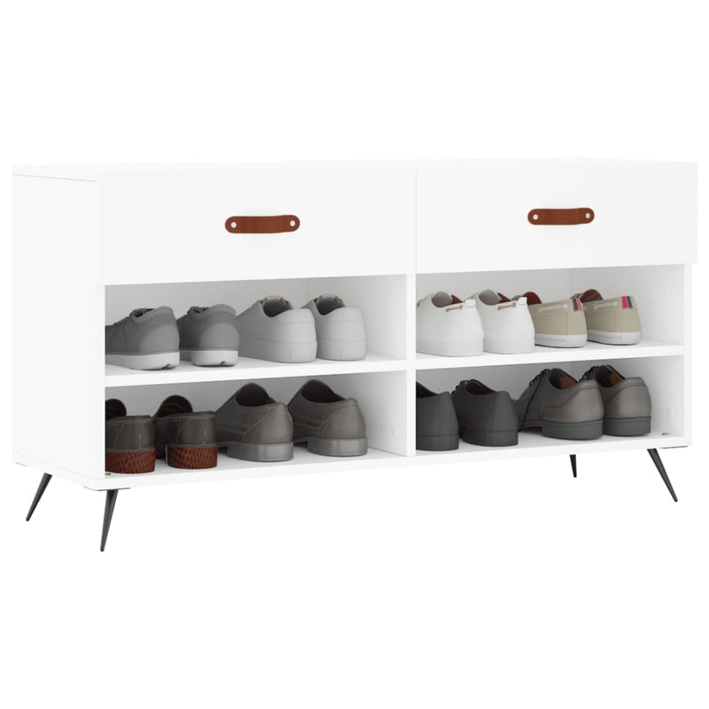 Load image into Gallery viewer, Vidaxl schoenenbank 102x35x55 cm bewerkt hout wit
