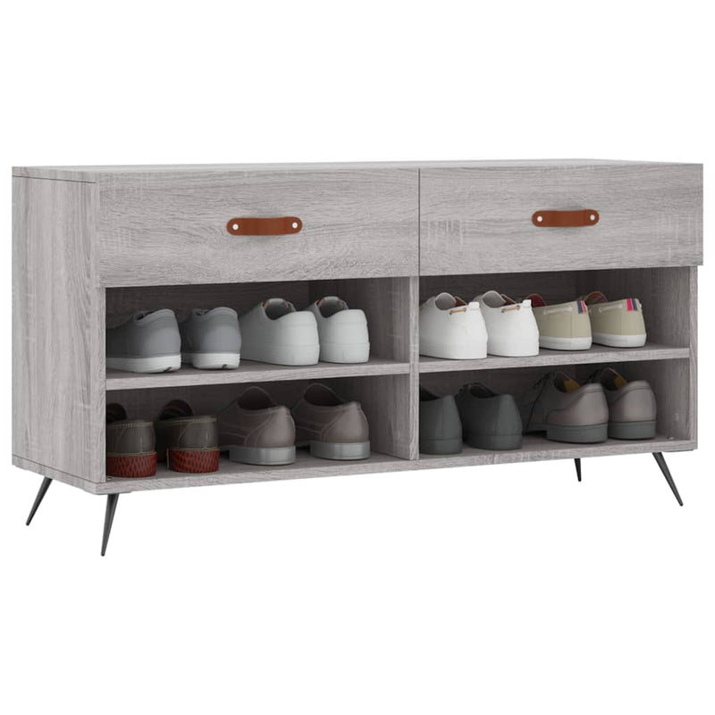Load image into Gallery viewer, Vidaxl schoenenbank 102x35x55 cm bewerkt hout grijs sonoma eikenkleur