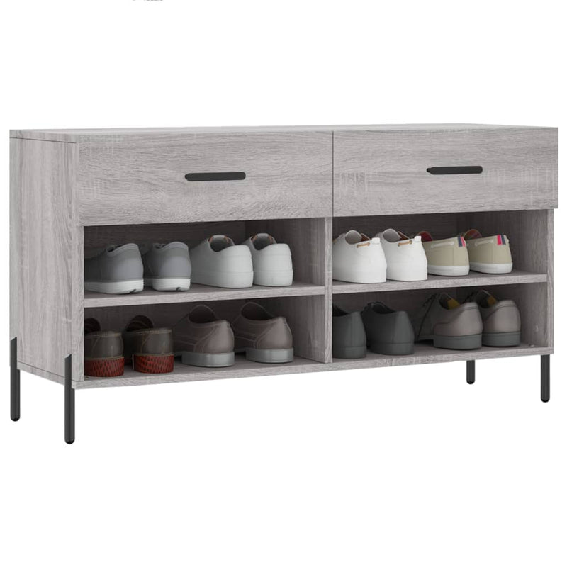 Load image into Gallery viewer, Vidaxl schoenenbank 102x35x55 cm bewerkt hout grijs sonoma eikenkleur