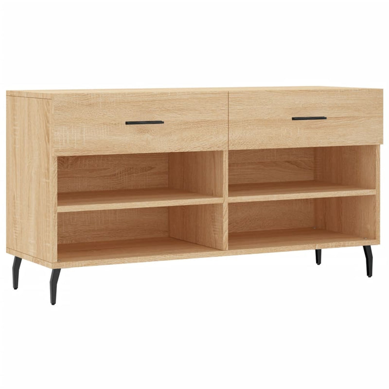 Afbeelding laden in galerijviewer, Vidaxl schoenenbank 102x35x55 cm bewerkt hout sonoma eikenkleurig