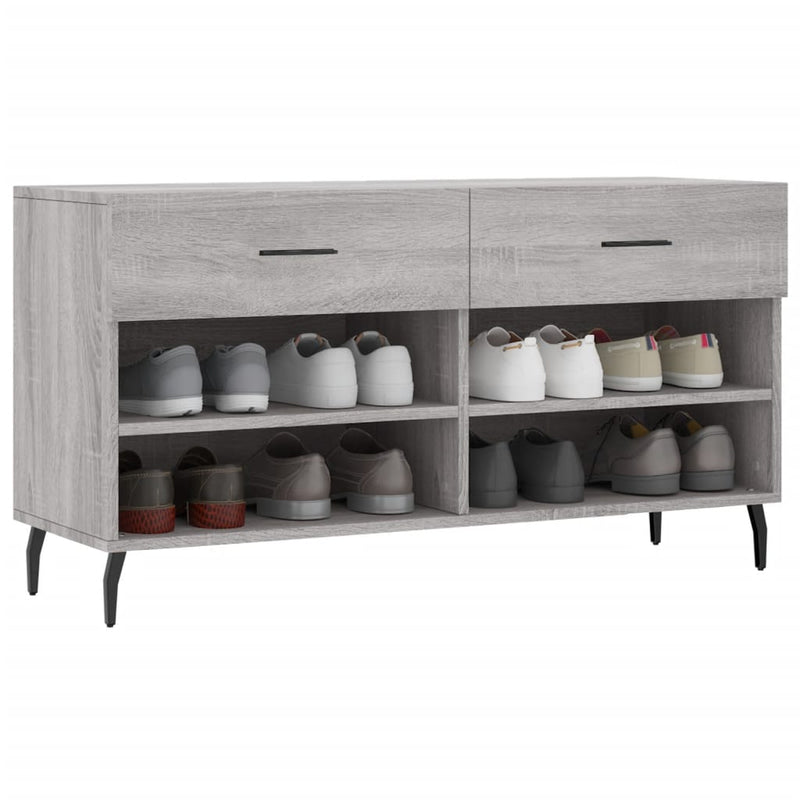 Load image into Gallery viewer, Vidaxl schoenenbank 102x35x55 cm bewerkt hout grijs sonoma eikenkleur