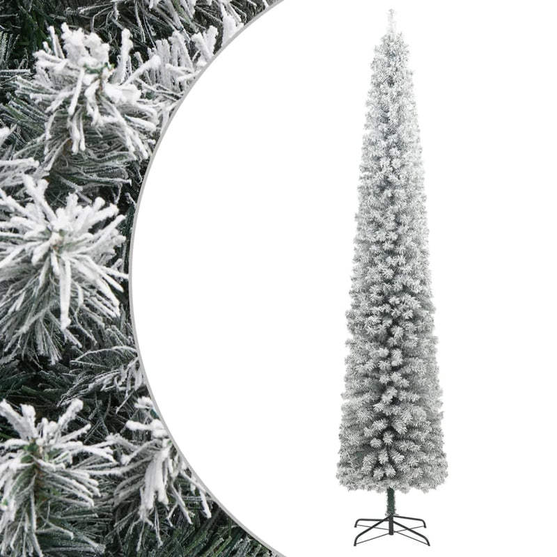 Load image into Gallery viewer, Vidaxl kunstkerstboom smal met standaard en sneeuw 270 pvc