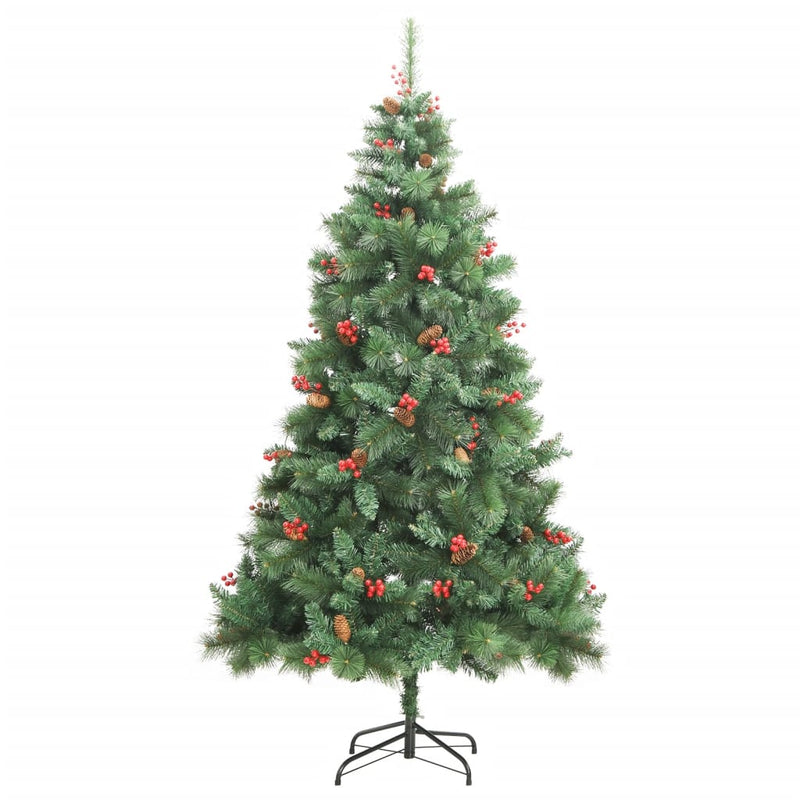 Afbeelding laden in galerijviewer, VidaXL Kunstkerstboom met scharnieren dennenappels en bessen 180 cm