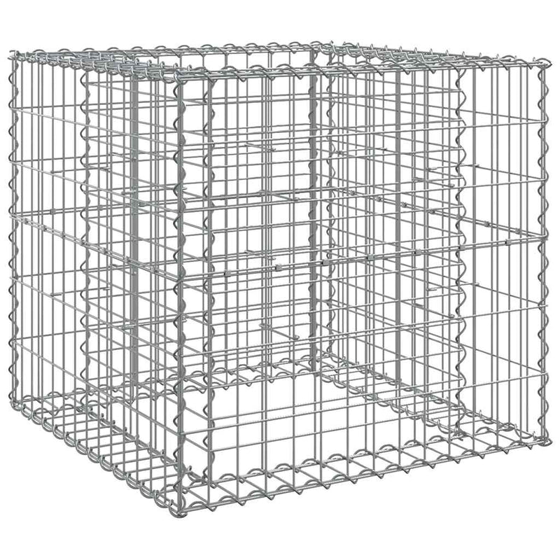 Afbeelding laden in galerijviewer, Vidaxl schanskorf 70x70x65 cm gegalvaniseerd ijzer zilverkleurig
