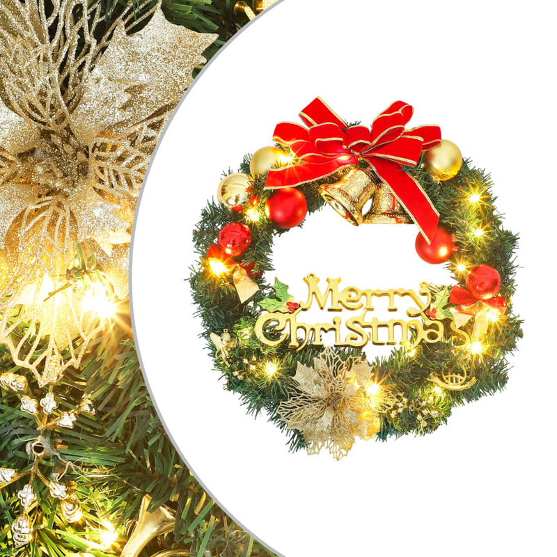 Load image into Gallery viewer, VidaXL Kerstkrans met 35 LED's 60 cm groen