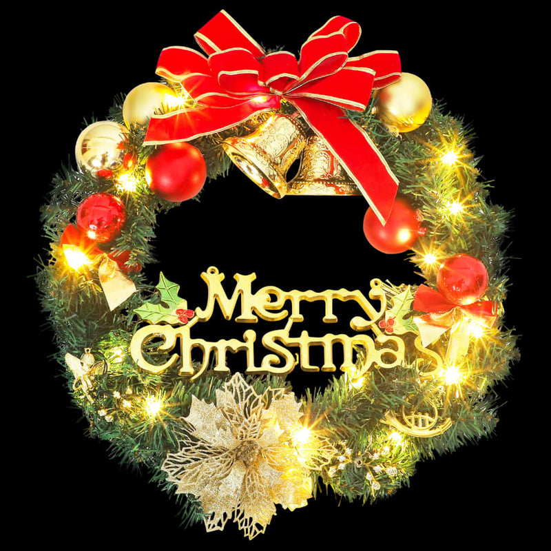 Load image into Gallery viewer, VidaXL Kerstkrans met 35 LED's 60 cm groen