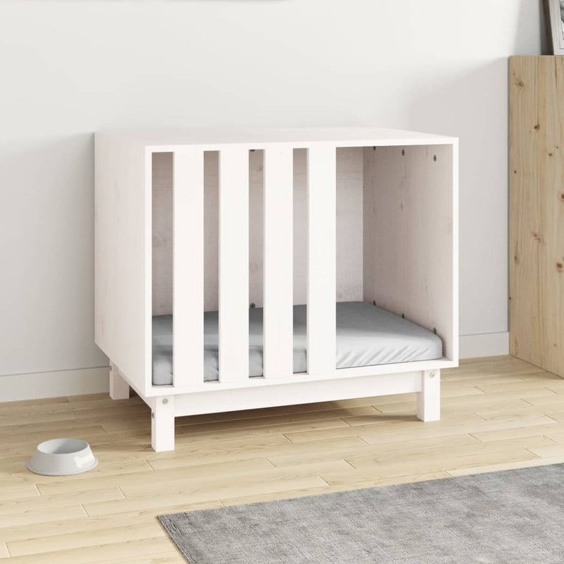 Load image into Gallery viewer, Vidaxl hondenhok 70x50x62 cm massief grenenhout wit