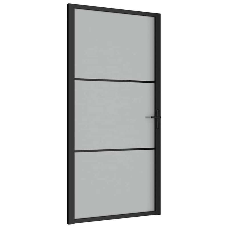 Load image into Gallery viewer, Vidaxl binnendeur 102,5x201,5 cm matglas en aluminium zwart