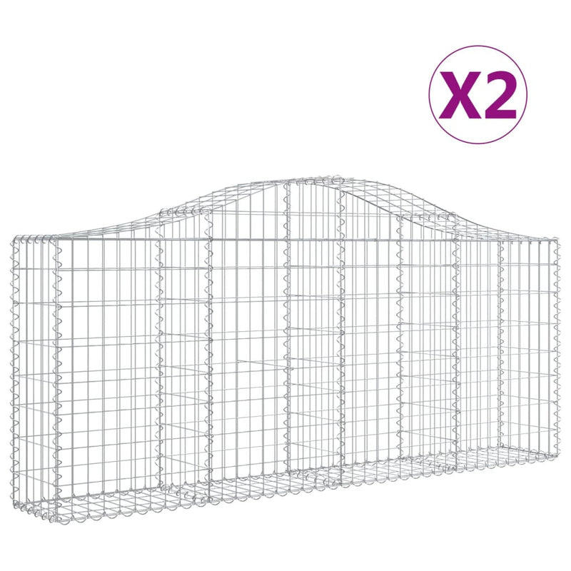 Load image into Gallery viewer, VidaXL Schanskorven 2 st gewelfd 200x30x80 100 cm gegalvaniseerd ijzer