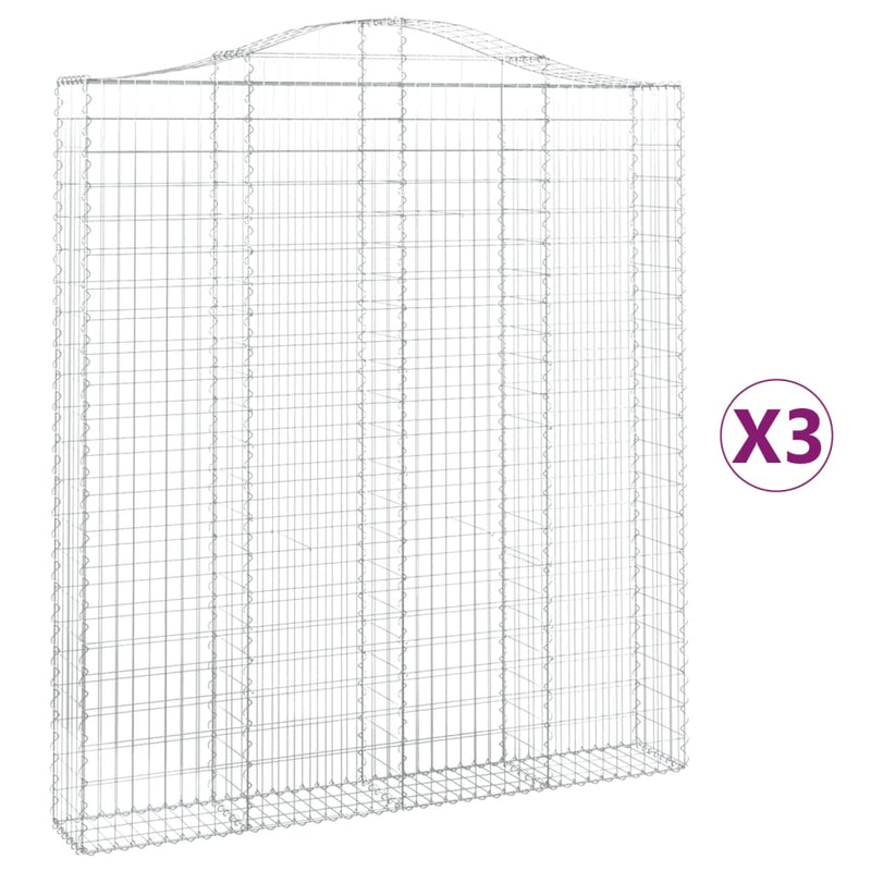 Load image into Gallery viewer, VidaXL Schanskorven 3 st gewelfd 200x30x220 240 cm ijzer